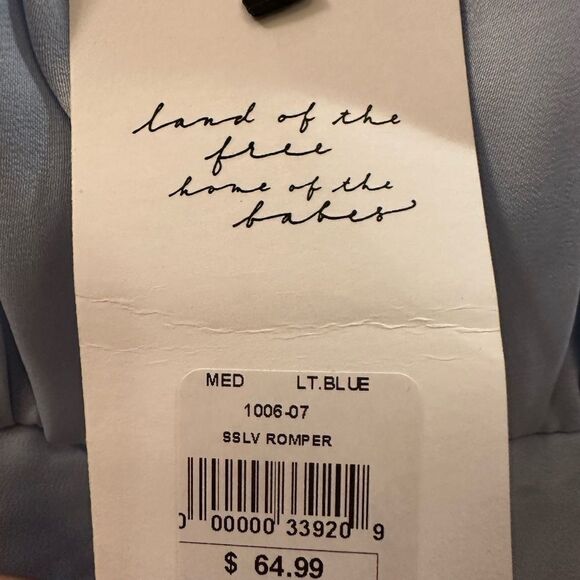 NWT VIANCA short sleeve chiffon romper light blue. Size medium - Picture 4 of 4